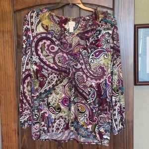 Chico’s paisley top Size 3 16-18